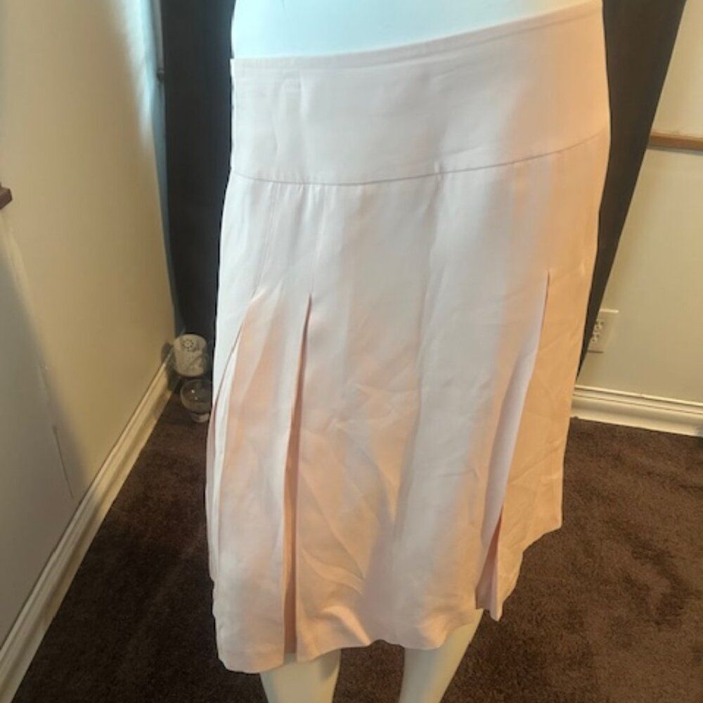 Kate Hill Pink Silk pleated A-line skirt, size 18